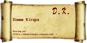 Damm Kinga névjegykártya